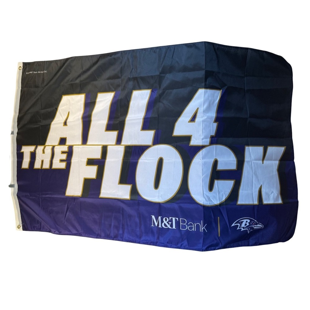 Baltimore Ravens ALL 4 The Flock NFL Football Flag 3‎ Ft. by 5 Ft